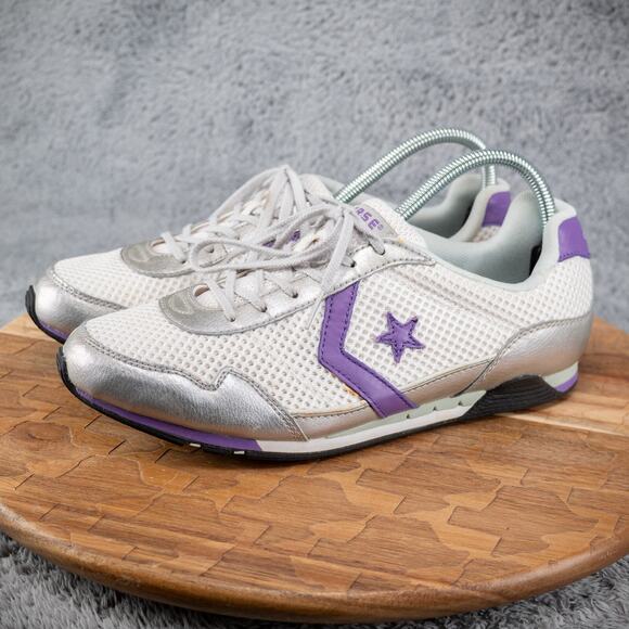 CONVERSE RETRO ONE STAR RUNNING SHOES PURPLE-SILVER-WHITE WOMEN'S SIZE 10 - Picture 3 of 7